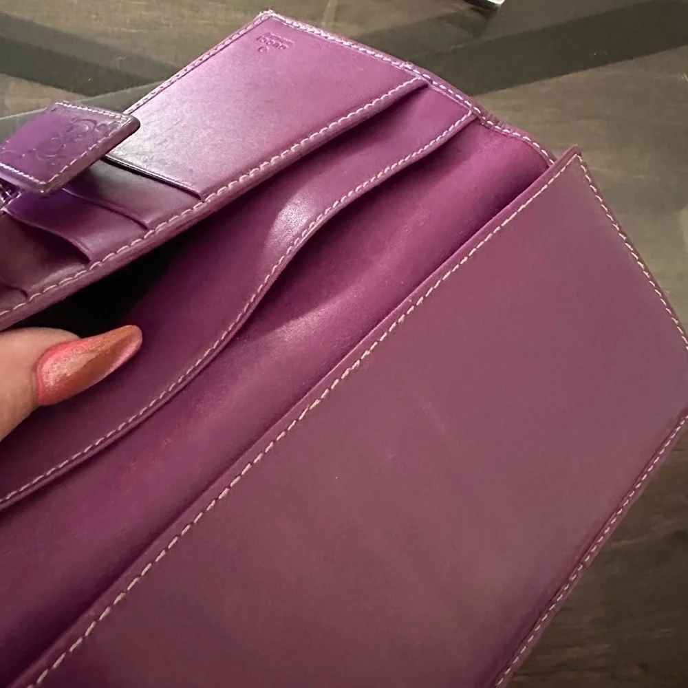 Authentic PURPLE LEATHER GUCCISMA LONG WALLET - Picture 9 of 14